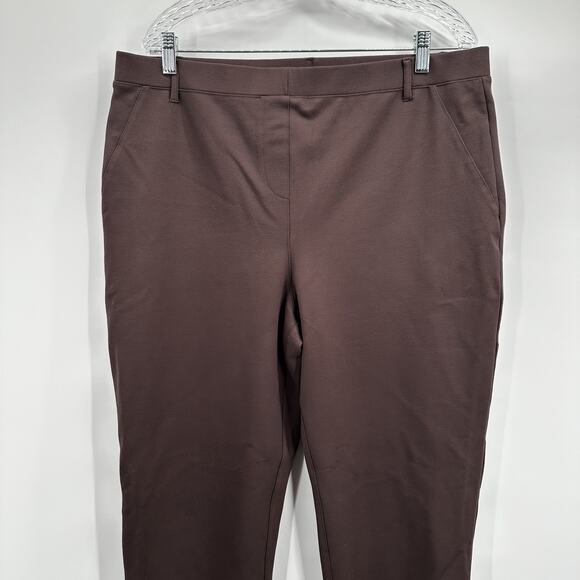 Quince Ponte Pants Womens XL Brown Ultra-Stretch Straight Leg Comfort Workwear - Picture 2 of 16